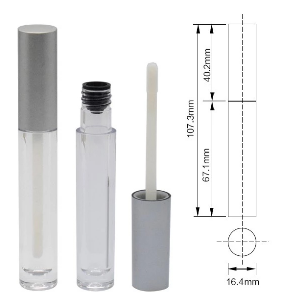 5ml silver lip gloss tube