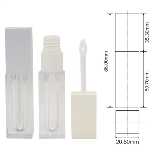 5ml white lip gloss tube