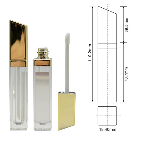 6.5ml gold lip gloss tube empty