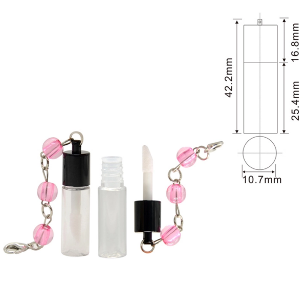 Mini key chain lip gloss tube