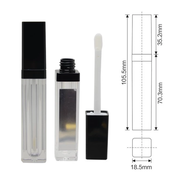 7ml LED Black Lipgloss Tube