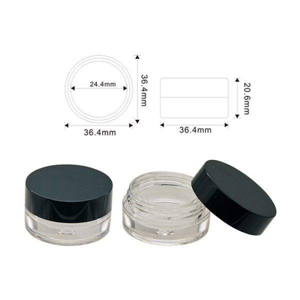 Black cream jar clear