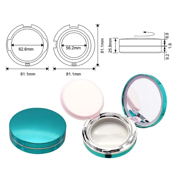 Air cushion powder case clear