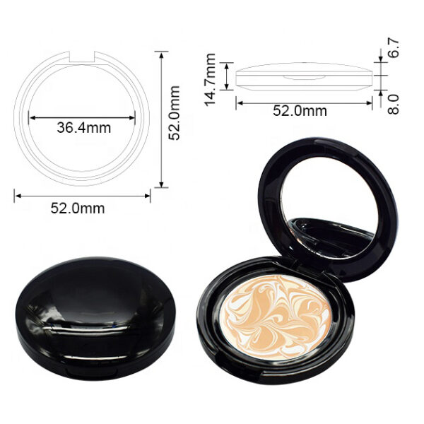 Round eyeshadow container