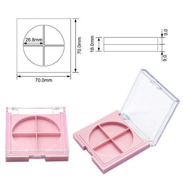 Pink 4colors eyeshadow case