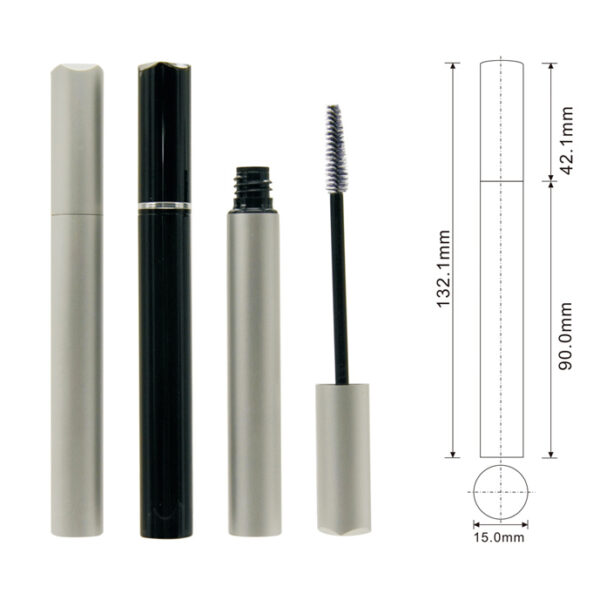 Silver mascara tube