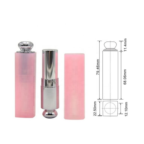 Pink empty lipstick tube